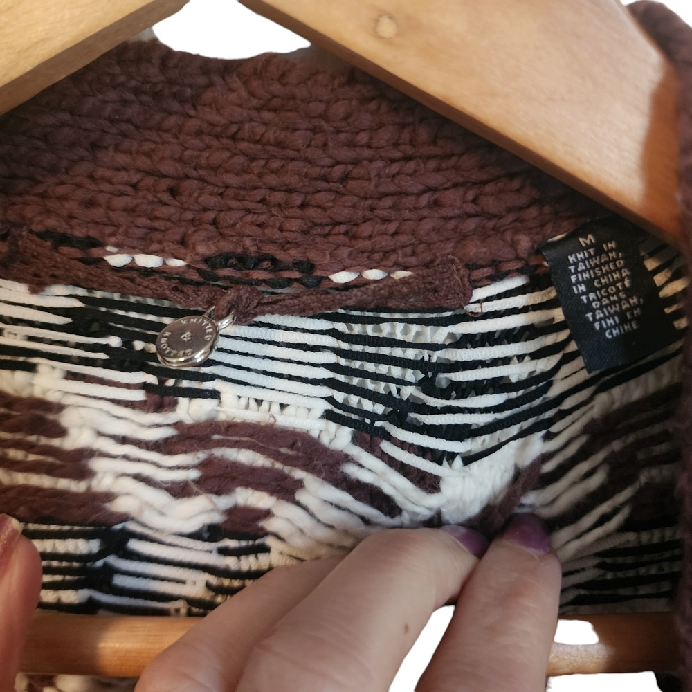 Anthropologie | Knitted & Knotted Pocketed Open Front Twisted Knit Cardigan - Picture 8 of 10